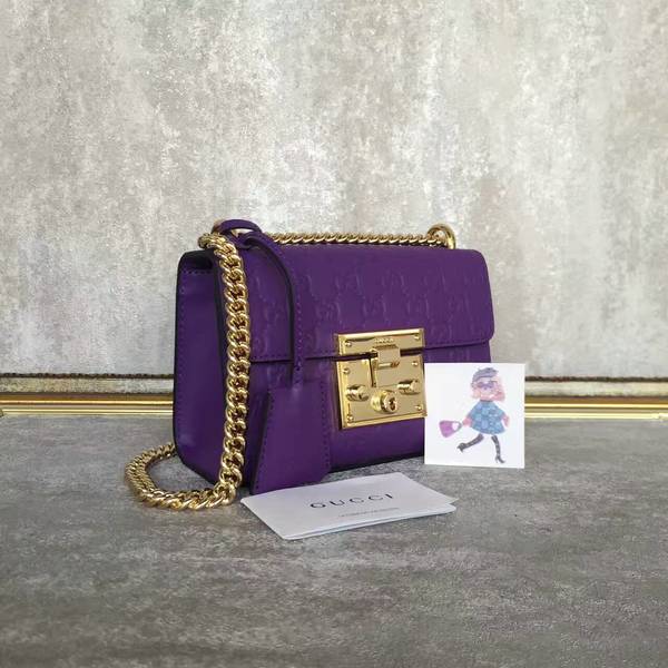 Gucci Padlock Gucci Signature Mini Shoulder Bag 409487A Purple