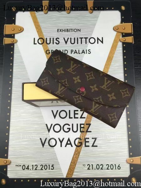 Louis Vuitton Monogram Canvas Emilie Wallet M60696 Wine