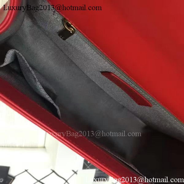 Boy Chanel Flap Bag Red Original Sheepskin Leather A67088 Gold