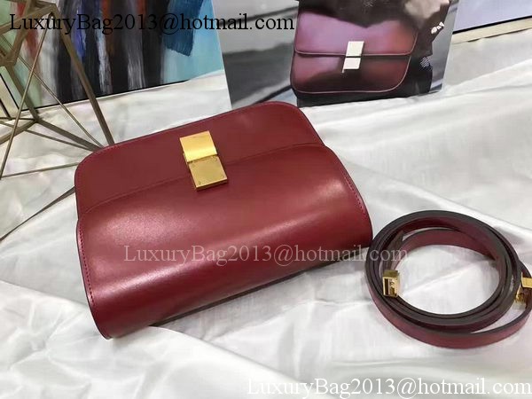 Celine Classic Box Flap Bag Smooth Leather C20447 Red