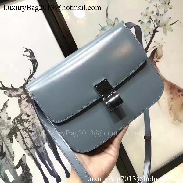 Celine Classic Box Flap Bag Smooth Leather C20447 SkyBlue