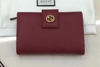 Gucci Calfskin Leagther Wallet 337023 Red