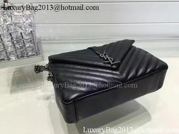 YSL Classic Monogramme Flap Bag Calfskin Leather Y22369 Black