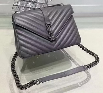 YSL Classic Monogramme Flap Bag Calfskin Leather Y22369 Grey
