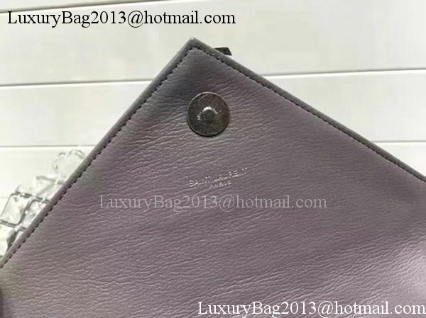 YSL Classic Monogramme Flap Bag Calfskin Leather Y22369 Grey