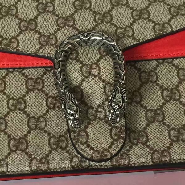 Gucci Medium Dionysus GG Canvas Shoulder Bag 400249 Red