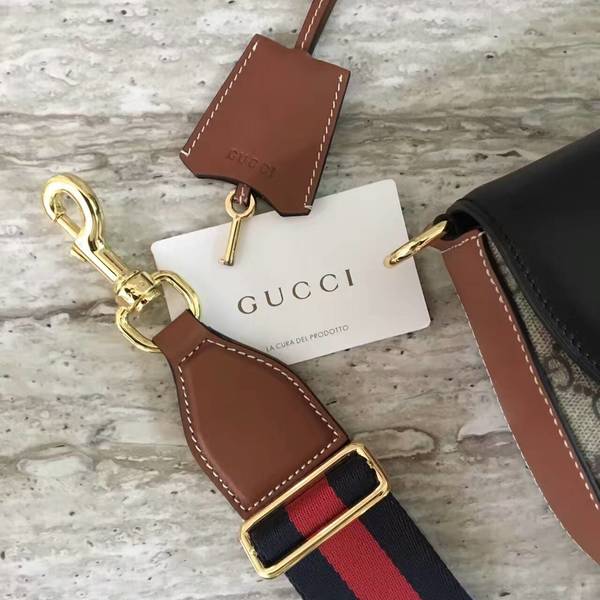 Gucci GG Canvas Shoulder Bag 453189 Black&Brown