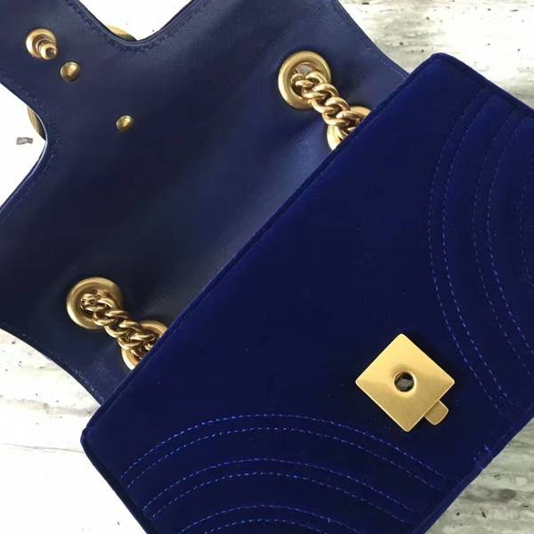 Gucci GG Marmont Suede Leather Mini Shoulder Bag 446744 Dark Blue