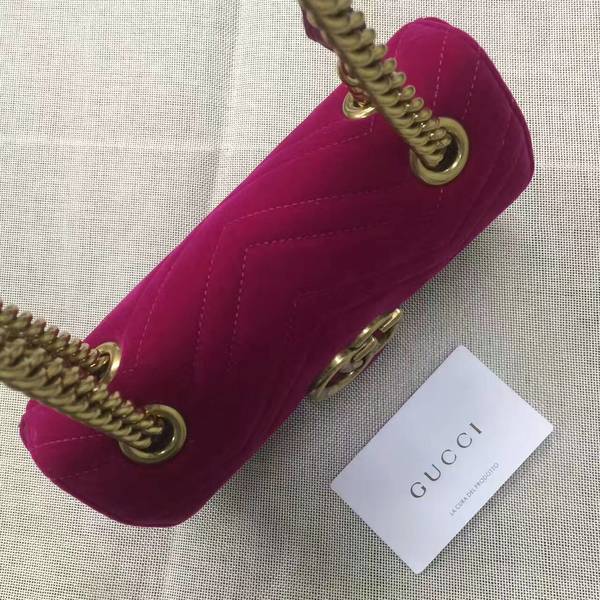 Gucci GG Marmont Suede Leather Mini Shoulder Bag 446744 Wine