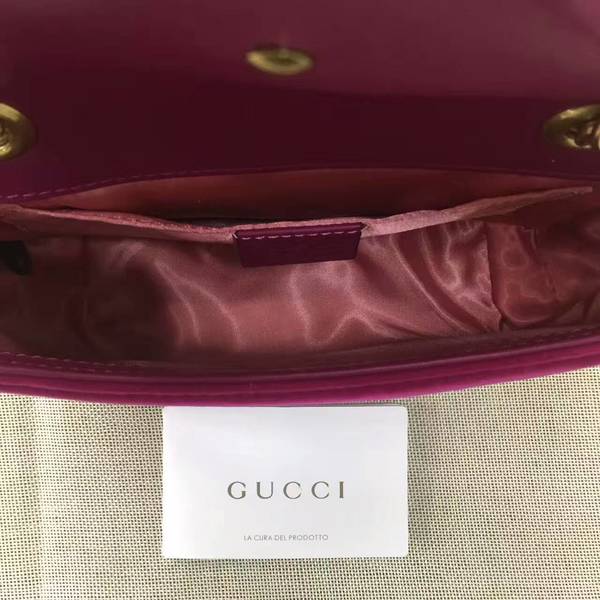 Gucci GG Marmont Suede Leather Mini Shoulder Bag 446744 Wine