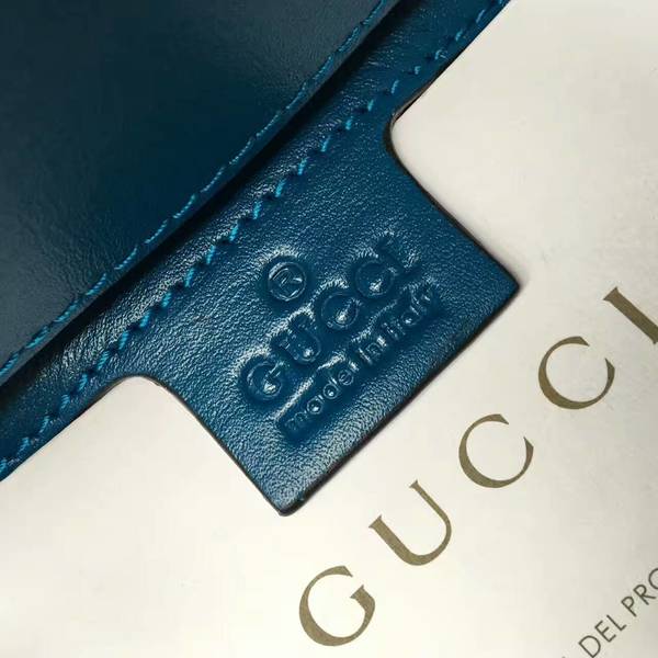 Gucci GG Marmont Suede Leather Medium Shoulder Bag 443497 Blue