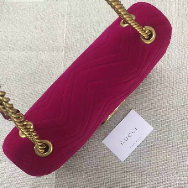 Gucci GG Suede Leather Shoulder Bag 443496 Wine