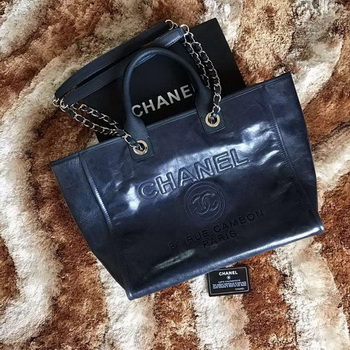 Chanel Tote Shopping Bag Original Leather A68046 Blue