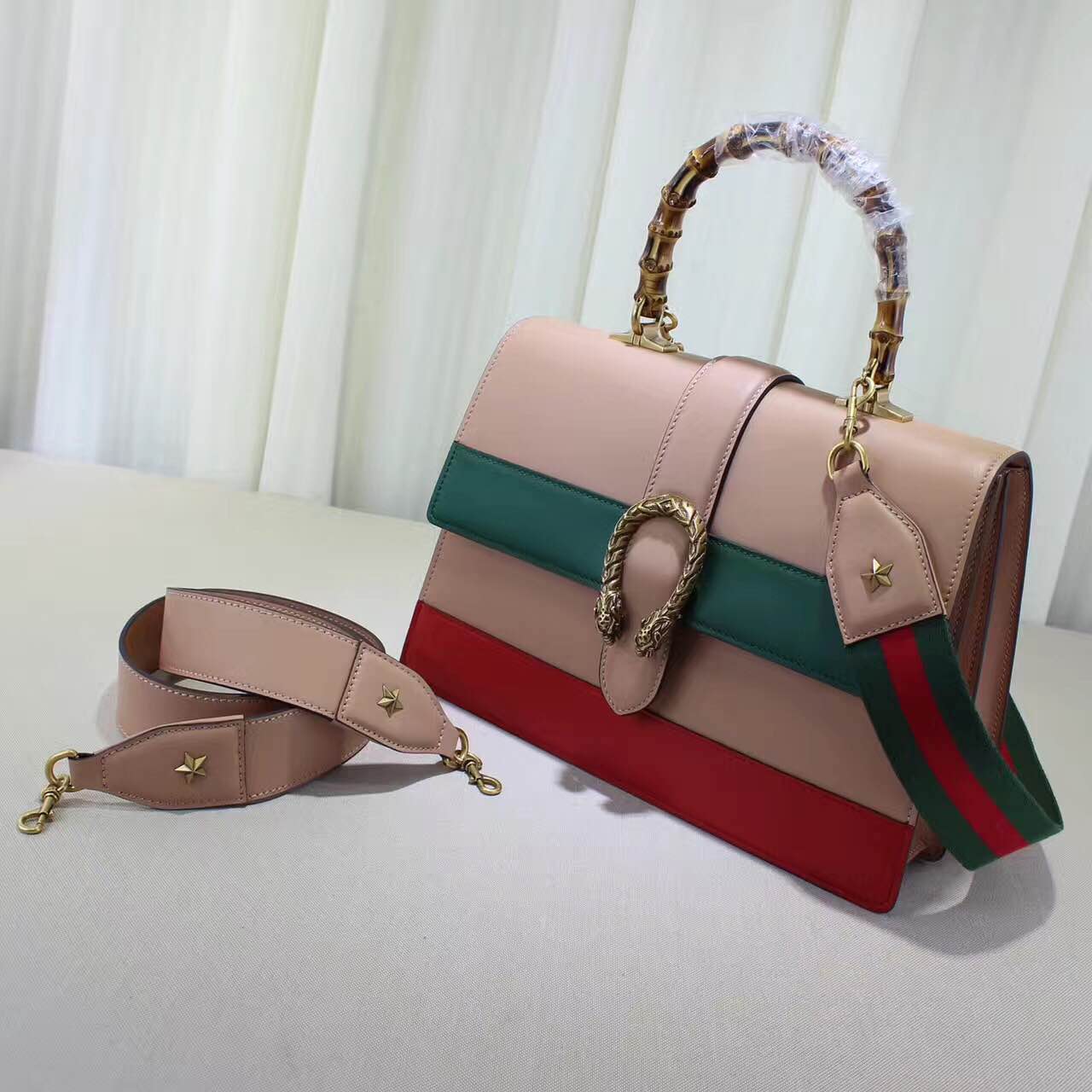 Gucci Bamboo Smooth Leather Top Handle Bag 17410
