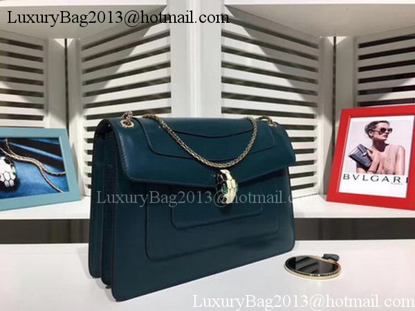 BVLGARI Medium Shoulder Bag Calfskin Leather BG2281 Blue