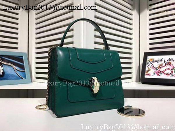 BVLGARI Serpenti Forever Bag Patent Leather BG2280 Green