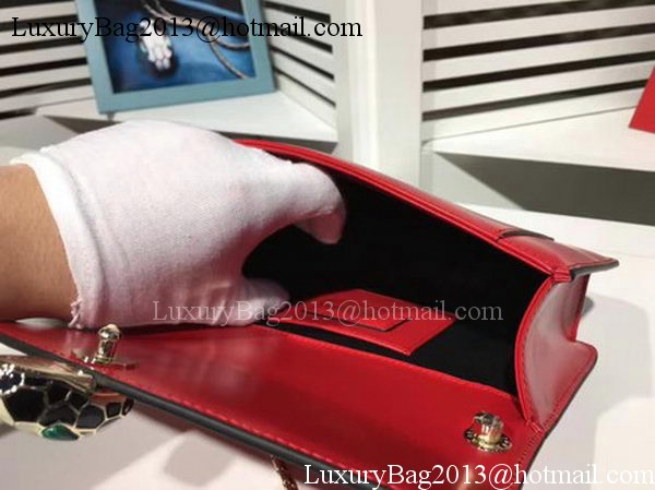 BVLGARI mini Shoulder Bag Calfskin Leather BG2282 Red