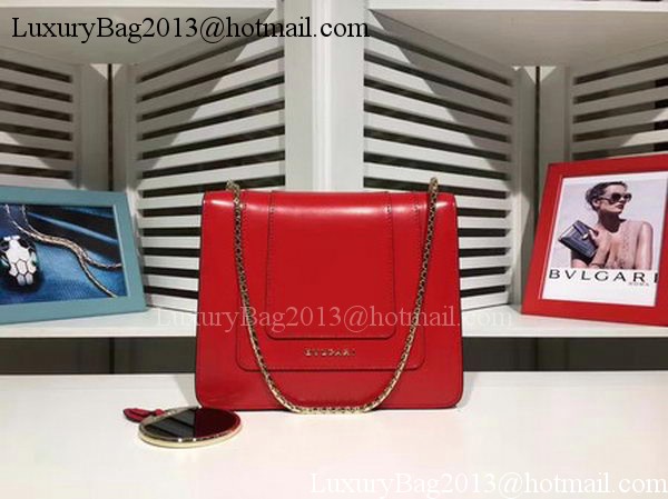 BVLGARI mini Shoulder Bag Calfskin Leather BG2283 Red