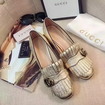 Gucci Casual Shoes Leather GG1127 Gold