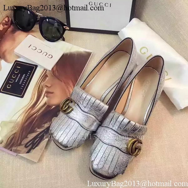 Gucci Casual Shoes Leather GG1127 Silver