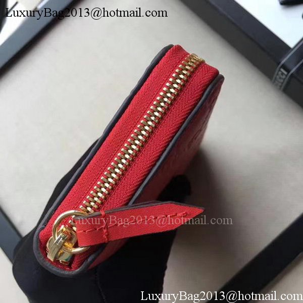 Gucci Signature Zip Around Wallet 410102 Red