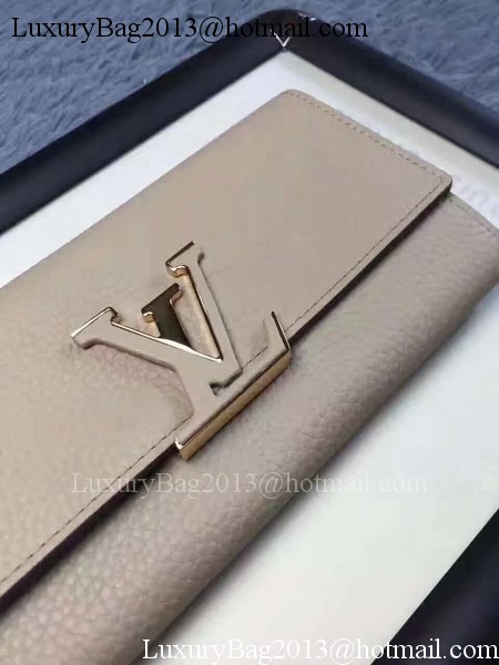 Louis Vuitton Calfskin Leather CAPUCINES WALLET M61249 Grey