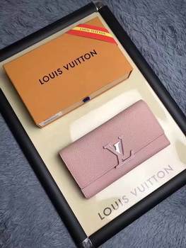 Louis Vuitton Calfskin Leather CAPUCINES WALLET M61249 Pink