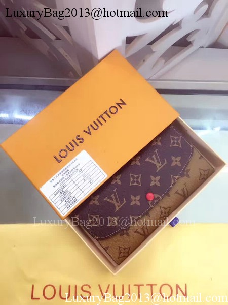 Louis Vuitton Monogram Canvas Emilie Wallet M60136 Red
