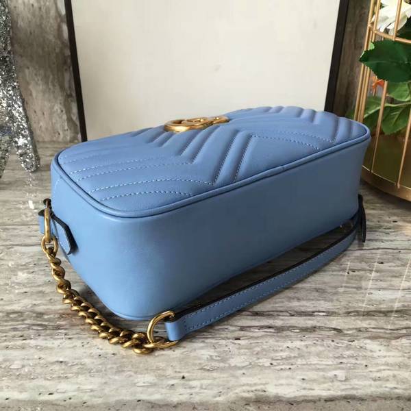Gucci GG Marmont Matelasse Shoulder Bag 447632A Blue