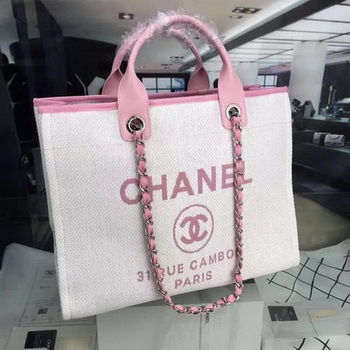 Chanel Large Canvas Tote Shopping Bag CHA1679 Pink