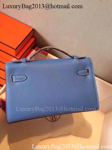 Hermes Kelly 22cm Tote Bag Original Leather KL22 Blue