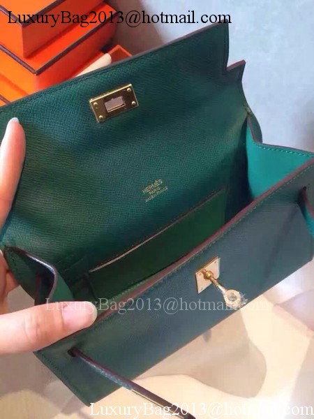 Hermes Kelly 22cm Tote Bag Original Leather KL22 Dark Green