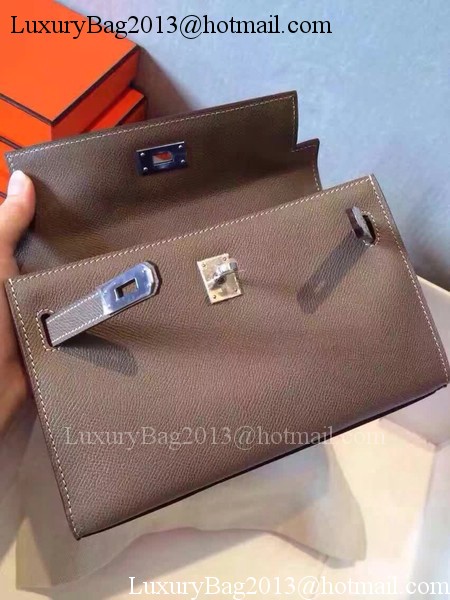 Hermes Kelly 22cm Tote Bag Original Leather KL22 Grey