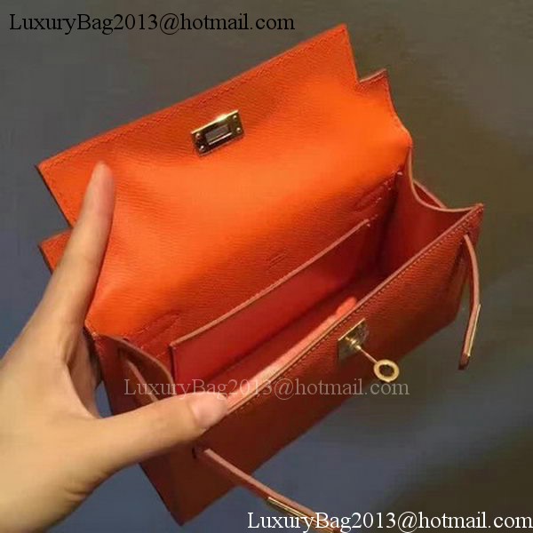 Hermes Kelly 22cm Tote Bag Original Leather KL22 Orange