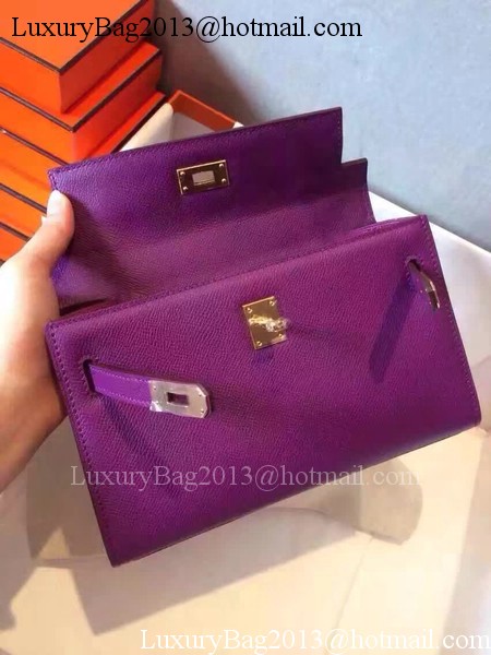Hermes Kelly 22cm Tote Bag Original Leather KL22 Purple