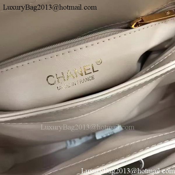 Chanel Classic Top Handle Bag Apricot Sheepskin Leather A92991 Gold