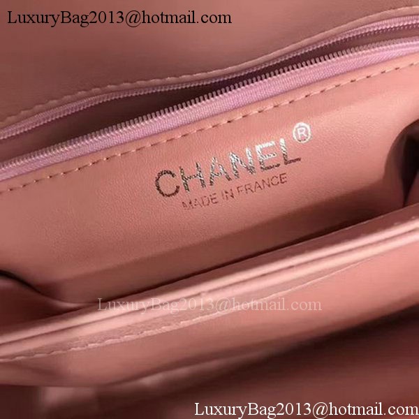 Chanel Classic Top Handle Bag Pink Sheepskin Leather A92991 Silver