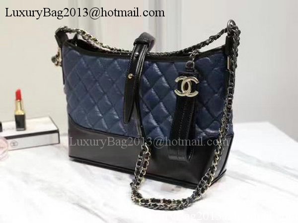 Chanel Medium Shoulder Bag Sheepskin Leather A93826 Blue