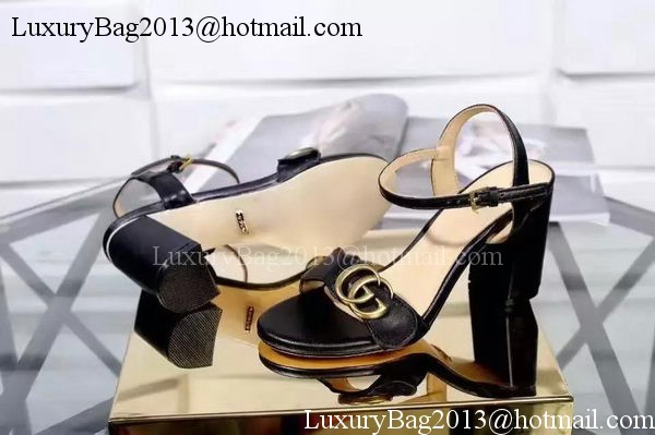 Gucci 80mm Sandal Sheepskin Leather GG1139 Black