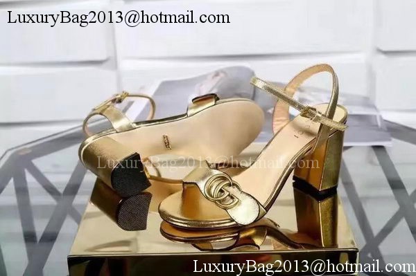 Gucci 80mm Sandal Sheepskin Leather GG1139 Gold