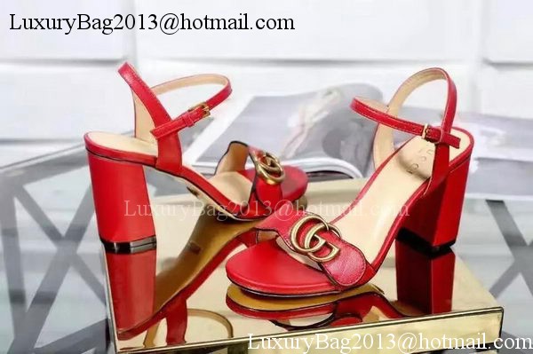Gucci 80mm Sandal Sheepskin Leather GG1139 Red