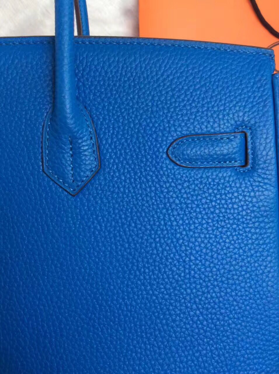 Hermes Birkin 30CM Tote Bag Blue Original Leather HB30 Glod