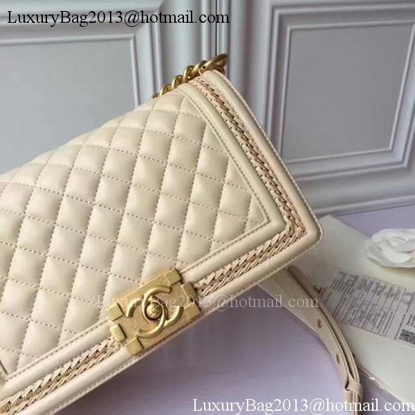 Boy Chanel Flap Shoulder Bag Original Sheepskin Leather A67086 Apricot