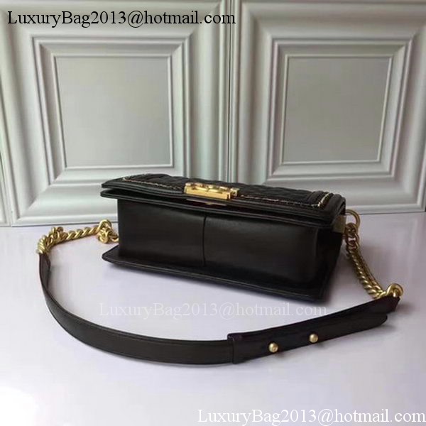 Boy Chanel Flap Shoulder Bag Original Sheepskin Leather A67086 Black