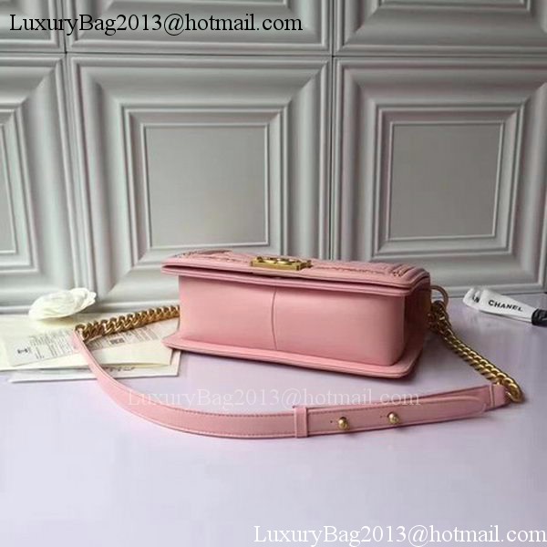 Boy Chanel Flap Shoulder Bag Original Sheepskin Leather A67086 Pink