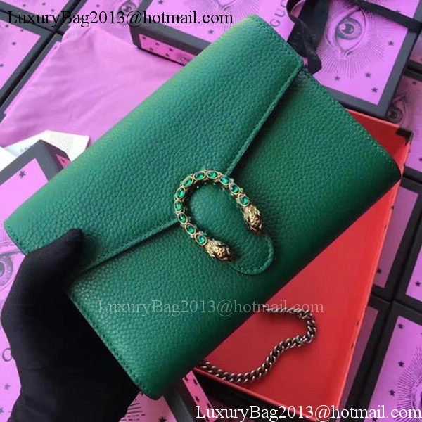 Gucci Dionysus Leather mini Chain Bag 401231 Green