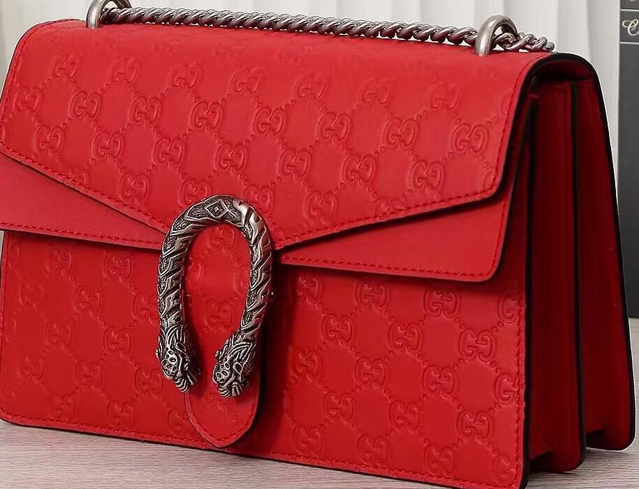Gucci Dionysus GG Original Leather Shoulder Bag 400249C Red