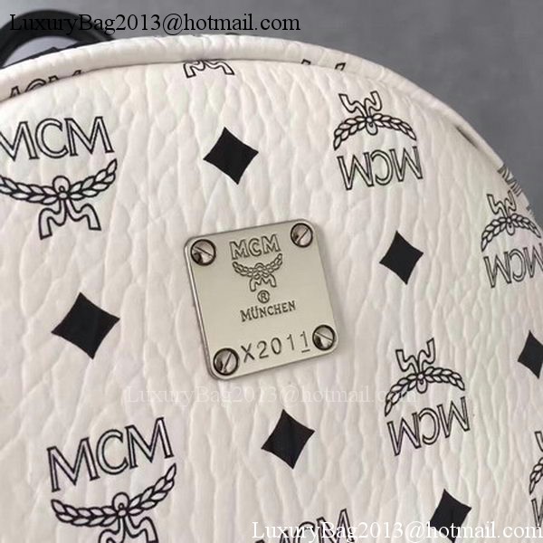 MCM Medium Top Studs Backpack MCM0039 White