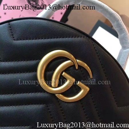 Gucci GG Marmont Quilted Leather Backpack 476671 Black
