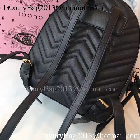 Gucci GG Marmont Quilted Leather Backpack 476671 Black
